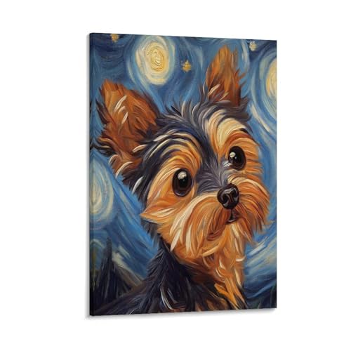 Impression sur toile Yorkshire Terrier cadeau idéal pour salon 40x60