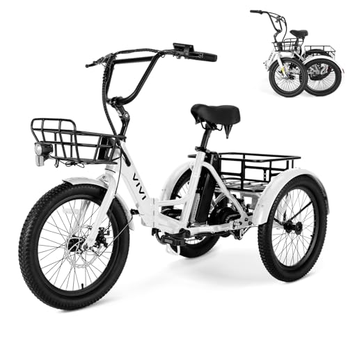 Vivi 750W Peak 20'' Folding 3 Wheels Electric Bicycle Bikes,