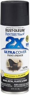 Rust-Oleum 249844 Painter's Touch 2X Ultra Cover, 12-Ounce, Satin Canyon Black