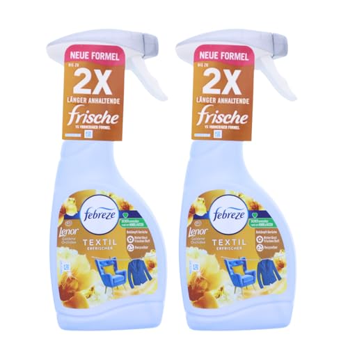 Febreze 2 ambientadores textiles de 500 ml Lenor orquídea dorada que elimina los olores