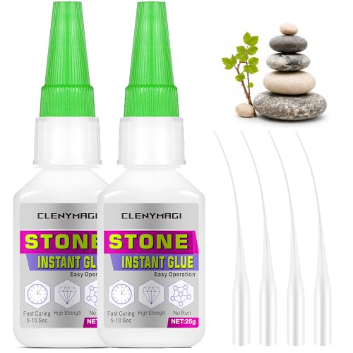 2 Pcs Stone Glue for Pebble Art and Crafts, Fast Drying...