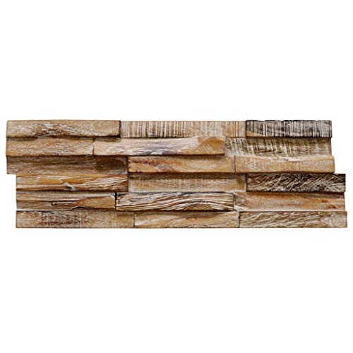 Panneaux muraux 3D teck massif pour rénover facilement un mur abîmé avec du bois rustique