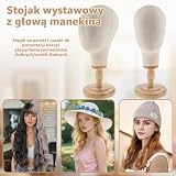 Zinueen Stabilna głowa peruki, 21", manekin, stojak na kapelusze i czapki, manekin krawiecki, głowa styropianowa, manekin wystawowy, dekoracyjna głowa do prezentacji