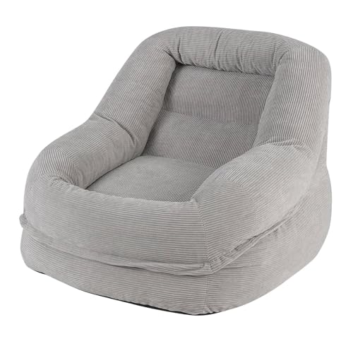 Multigot Bean Bag Chair, Single Comfy Lazy Beanbag with Armrests & Soft Corduroy Cover, Boneless Floor Sofa Accent Chair for Living Room Bedroom Reading Room Dorm