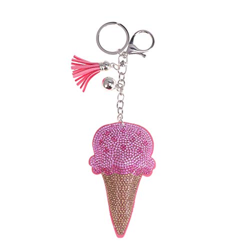 Preisvergleich Produktbild Amosfun Kristall Schlüsselanhänger Eiscreme Gemustert mit Quaste für BG Dekoration