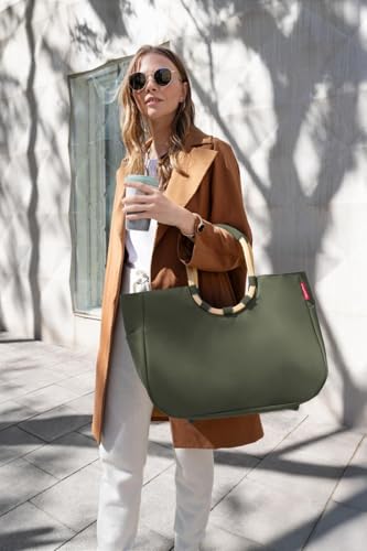 reisenthel loopshopper L forest gold – Stabile Tasche mit praktischen Fächern aus recycelten PET-Flaschen – Charmantes und wasserabweisendes Design