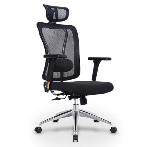 Heavy Duty Ergonomic Office Chair, High-Back Racing Style, Lumbar Support, Adjustable Headrest & Armrests, Reclining Swivel Executive Desk Chair