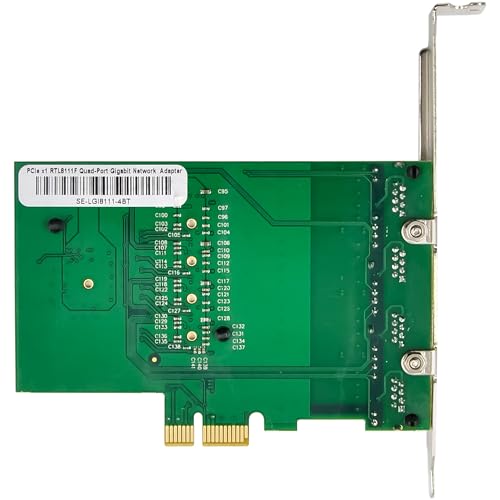Tarjeta de red Inline Quad Gigabit 4 puertos RJ45 1Gb/s PCIe x1 con soporte Low Profile 51127B miniatura 6