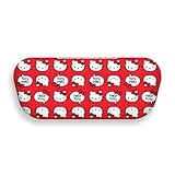 Hello Kitty Eyeglass Case with Matching Cleaning Cloth – Hard Shell Glasses Holder with Soft Velvet Lining – Red