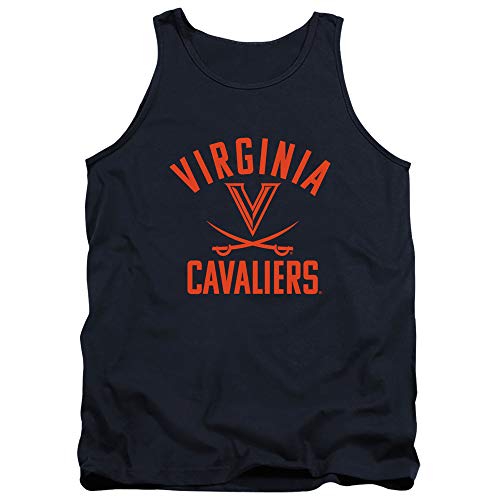 University of Virginia Official One Color Uva Cavaliers Logo Unisex Adult Tank Top,Navy, Medium