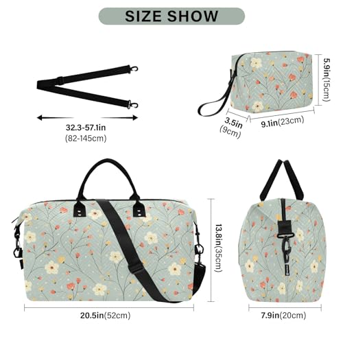 senya Weekender Bags Travel Duffel Gym Bag Cute Flower Carry on Overnight Tote Bag with Toiletry Bag for Airplane Travel Trip Gym Yoga, g366828918p1006c1071s24423