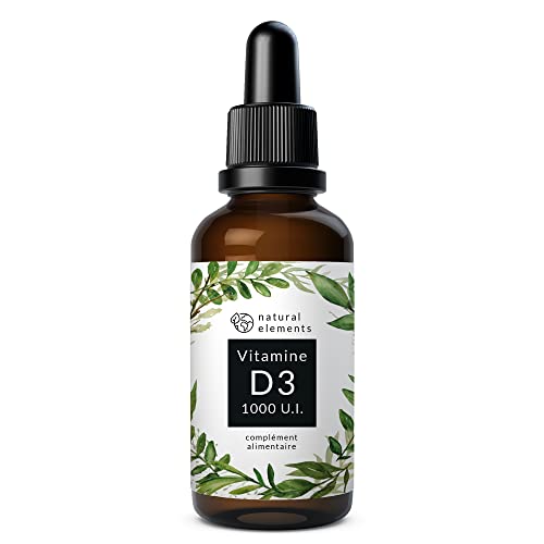 Vitamine D3 - 1000 U.I. Vitamine D par goutte - 50 ml (1750 gouttes) - enhuile TCM de noix de coco - fortement dosée, liquide Cover