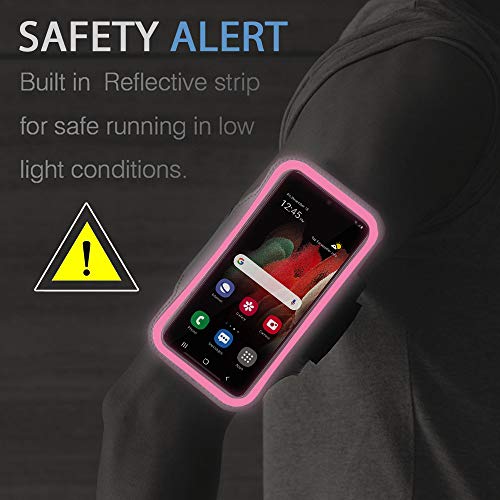 Galaxy S23+, S22+, S21+ Armband, Jemache Gym Running Workouts Arm Band For Samsung Galaxy S20 Plus, S21 Plus, S22 Plus, S23 Plus 5G (Rosy) #TOP6