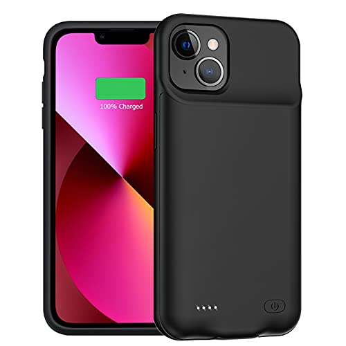 Battery Case for iPhone 13 Mini Enhanced 6500mAh Ultra Thin Portable Protective Power Smart Charging Case Compatible with iPhone 13 Mini (5.4 inch) Rechargeable Extended Battery Charger Case (Black)