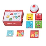 [Luvian]エモーションキューブ ゲーム 2025年革新 顔が変わるキューブブロックキューブパズル マッチング式パズルおもちゃ ビルディングブロックゲーム 木製モンテッソーリおもちゃ 知育玩具 反応速度のトレーニング 携帯便利 パーティーや集いに一層の楽しさを