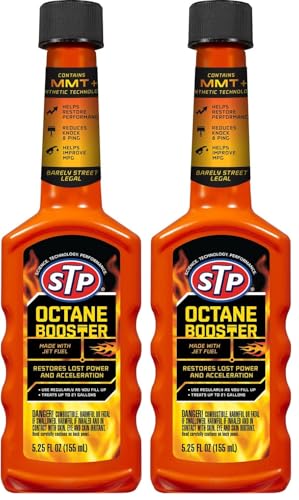 STP Octane Booster, Bottled Fuel System Cleaner Restores Lost Power and Acceleration, 5.25 Oz, (Pack of 2)