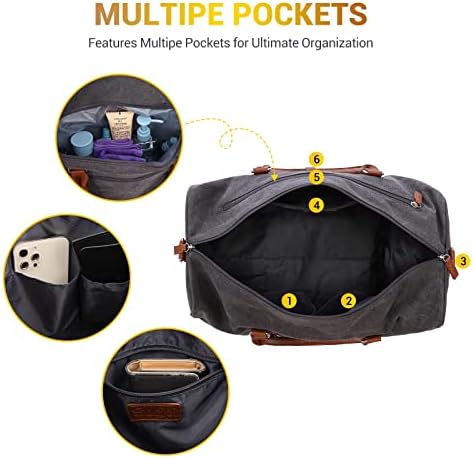 Weekender Bags for Women Sucipi Canvas Overnight Bag Large Travel Bags for Women Carry on Weekend Duffel Bag With Shoe Compartment, Toiletry Bag and Wet Pocket, Perfect for Travel/Flight/Daily Use/Birthday Gift(Black) 3 Weekender Bags for Women Sucipi Canvas Overnight Bag Large Travel Bags for Women Carry on Weekend Duffel Bag With Shoe Compartment, Toiletry Bag and Wet Pocket, Perfect for Travel/Flight/Daily Use/Birthday Gift(Black)