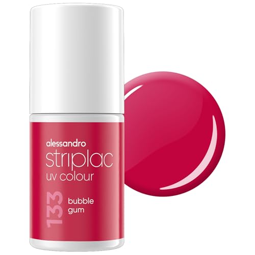 alessandro Striplac UV-Nagellack Bubble Gum - Deckend & Kratzfest bis zu 15 Tage - Leichtes Auftragen - Schonende Abziehtechnologie - Vegan - Pink, 6,5ml