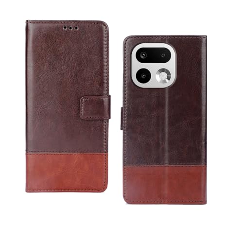 Image of amazon basics Realme 16 Pro Plus 5G Flip Cover | Card Pockets Wallet & Stand | Flip Cover for Realme 16 Pro Plus 5G (Coffee and Tan)