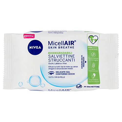 Nivea MicellAir Skin Breathe - Toallitas de maquillaje para todo tipo de maquillaje, 1 x 25 unidades