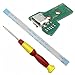 Produktbild Ladeanschluss Montage Ersatz für PS4 DualShock 4 Micro USB Adapter Ladegerät Buchse Board Connector Modul für PlayStation PS4 Controller mit 12 Pin Flex Kabel Schraubendreher Reparaturteil JDS-055/050