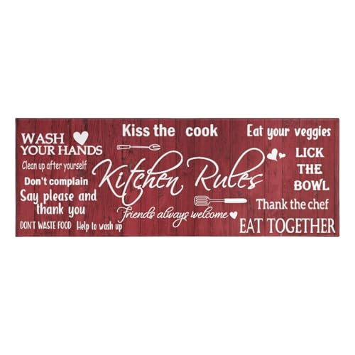 Farmhouse Kitchen Area Rugs Non Slip Kitchen Rugs and Mats Washable Kitchen Mats for Kitchen Floor Mat Carpet Runner Area Rug for Hallway Laundry Decor 17"x47"