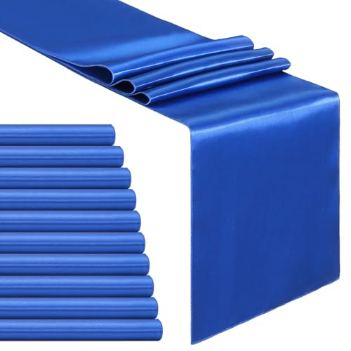B-COOL Navy Table Runner Satin Table Runners Birthday Table Runners 10 Packs 12x108 inch Silk Smooth Fabric for Wedding Banquet Party Table Decorations