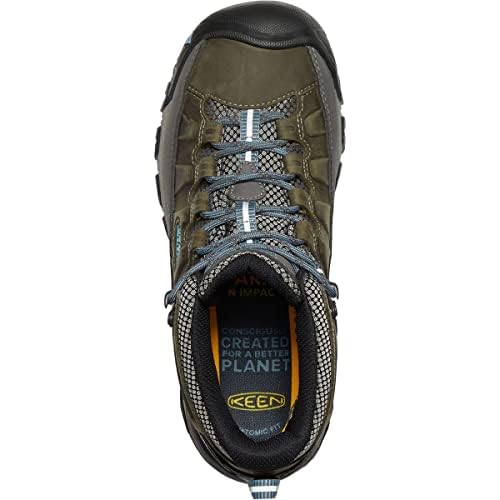 KEEN Women's Targhee 3 Mid Height Waterproof Hiking Boots, Magnet/Atlantic Blue, 8 by KEEN - Image 3