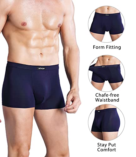 wirarpa Men's Breathable Modal Microfiber Trunks Underwear Covered Band Multipack