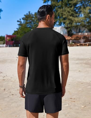 COOFANDY Mens Swim Shirt Short Sleeve UPF 50+ Sun Protection Shirt Rah Guard Athletic Quick Dry T Shirts4
