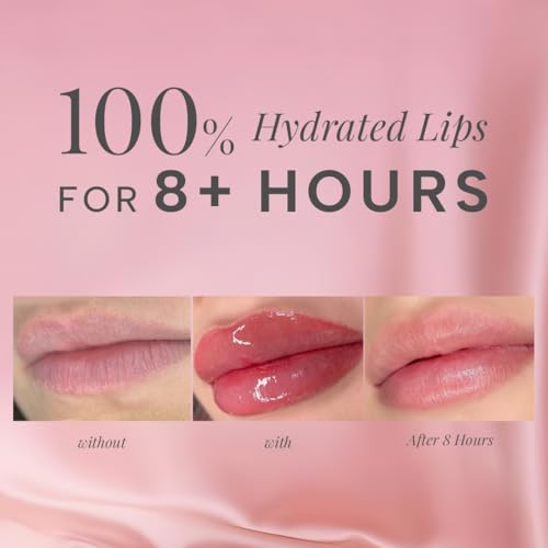Image of RAS Luxury Oils Hydrating 4-in-1 Super Plump Lip Oil Gloss, Balm, Plumper & Gloss with SPF 20 | Enriched with Natural Oils, Peptides & Hyaluronic Acid - Grape Glow