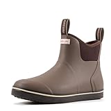 SUREWAY Men's Ankle Fishing Deck Boots for Men-Waterproof,Professional Non-Slip Soles for Wet Slippery Surface,Neoprene Rubber Rain Boot/Shoes for Hunting Boating Gardening,New Chocolate,Size 11