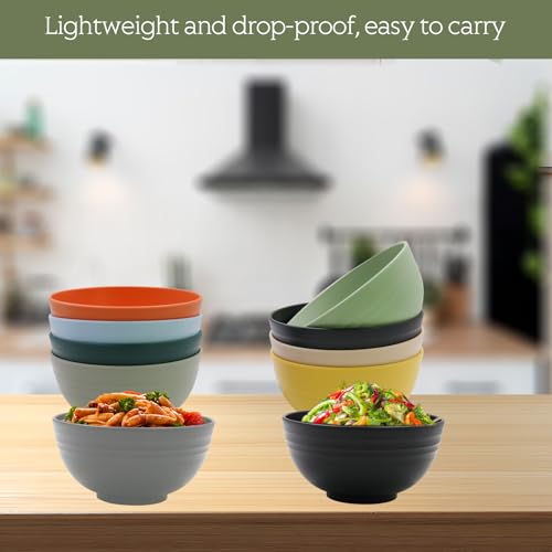 Miniatura 5 de Alwaiiz Cuencos Para Cereales, 8 Piezas Ligeros Y Resistentes A Caídas, Cuencos Para Sopa, Cuencos Para Cereales, Cuencos De Plástico Para Cereales, Ensaladas, Pasta, Pícnic, Hogar, Adultos, Niños 8