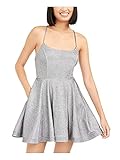 Speechless Womens Metallic Short Cocktail and Party Dress Silver 3