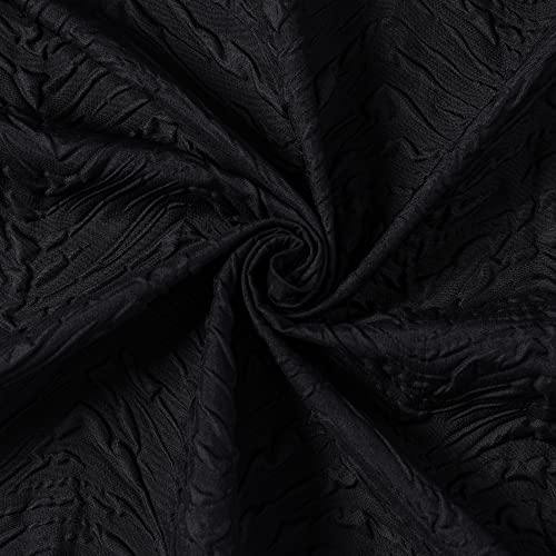 Extra Long Black Modern Shower Curtain For Bathroom Elegant 3D Embossed Textured Cloth Shower Curtain Set With Weighted Bottom Hem Ink Black Fabric Luxury Hotel Bathroom Decor Midnight Black 72X84 #TOP4