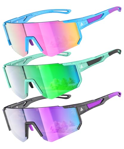 Image of Kids Sunglasses Youth Baseball Softball Sunglasses for Girls Boys Age 4-14 UV Protection Sports Kids 3 Pack