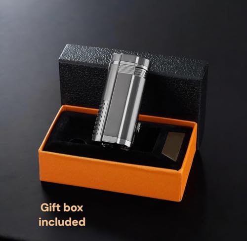Encendedor triple llama de llama ajustable y recargable miniatura 5