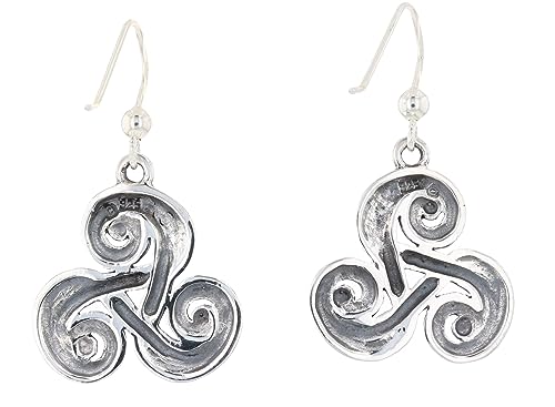 Sterling Silver Celtic Spiral Triskele Trinity Knot Dangle Earrings4