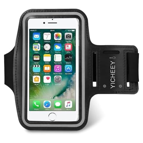 YICHEEY Phone Holder for Running Cellphone Armband Case Compatible for iPhone 15 14 13 XR/Galaxy S24 S23 Note 10 / Pixel 8 7a 6a Water Resistant Sports Phone Holder w/Adjustable Strap & Key Holder Cover