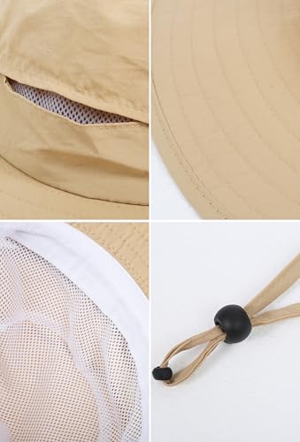 Gionforsy Chapéu de inseto com rede Safari malha chapéu de proteção solar chapéu de pesca ao ar livr