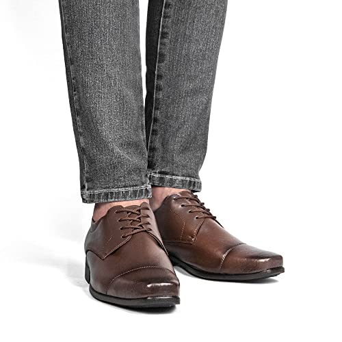 Sapato Social Esporte Fino Masculino em Napa com Cadarço Sanlorenzo 1010 Cor:Marrom;Tamanho:38