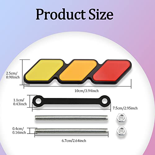 Image of Grille Decor Badge, Tri-Color Grille Insert Trims | Tri-Color Grille Badge Emblem Decoration Accessories Car Truck Label Fit for Most Vehicles