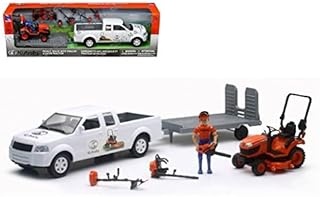 New Ray New 1:20 NEWRAY KUBOTA Collection - KUBOTA Pickup Truck with Trailer & Lawn Tractor Model Toys