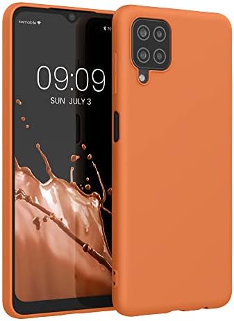 kwmobile TPU Case Compatible with Samsung Galaxy A12 - Case Soft Slim Smooth Flexible Protective Phone Cover - Fruity Orange