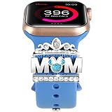 Charms compatibles con la pulsera Apple Watch de silicona: los anillos para relojes tienen un tamaño clásico de aproximadamente 22 x 10 x 10 mm, se pueden deslizar fácilmente en la pulsera de silicona sin riesgo de que se pierda. Esta pulsera de Apple Watch Charms se adapta a la correa del Apple Watch de 38 mm, 40 mm, 41 mm, 42 mm, 44 mm, 45 mm. Se adapta muy bien al reloj inteligente de la serie SE 7/6/5/4/3/2/1