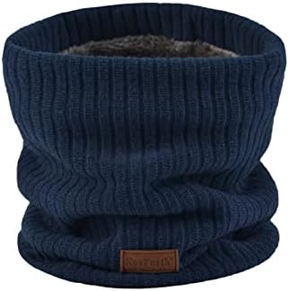 NovForth Winter Neck Warmer Fleece Lined Infinity Scarf Thicken Windproof and Dust Skiing Circle for mens women Double-Layer Fleece Lining Knit