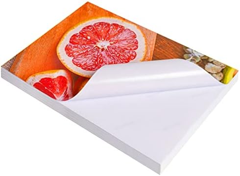 LIWUTE 50Sheets Self Adhesive Photo Paper, A4 Glossy Sticky, Crafts DIY Project, Inkjet Printer Photo Sticker Paper (8.5x11"-50Sheets-135gsm)