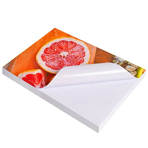 Liwute 50Sheets Self Adhesive Photo Paper, A4 Glossy Sticky, Crafts Diy Project, Inkjet Printer Photo Sticker Paper (8.5X11"-50Sheets-135Gsm) #TOP21