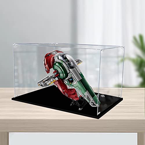 AZIZAT Klar akryl displayfodral dammtät låda. Displaybox för Lego 75060 Star Wars Slave I byggsats samlarobjektsmodell. (endast förvaringslåda) (3 mm)