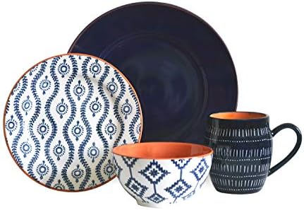 TANGIERS BLUE 16 PIECE DINNERWARE SET